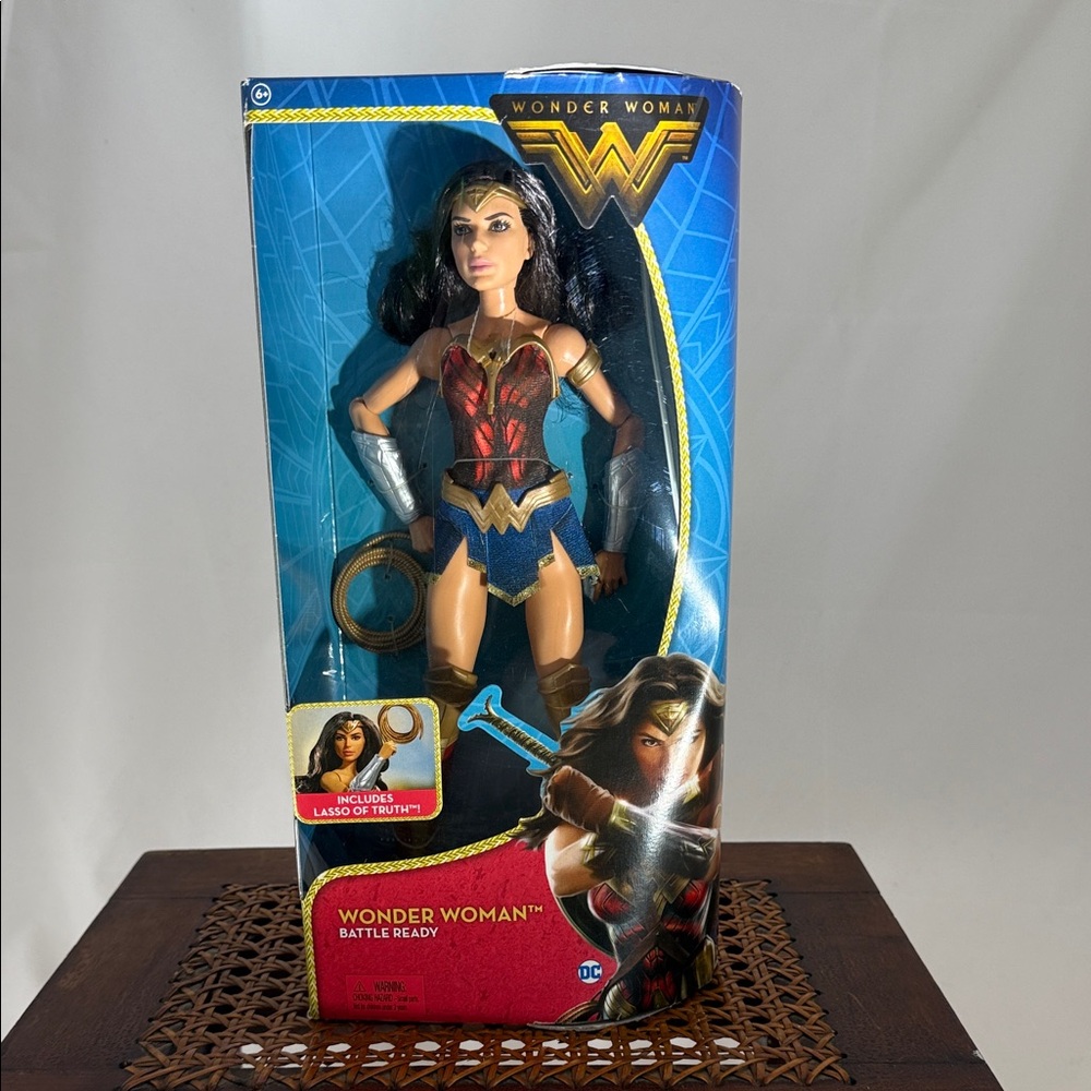 DC Wonder Woman Action Figure with Red, Blue, and Gold Outfit